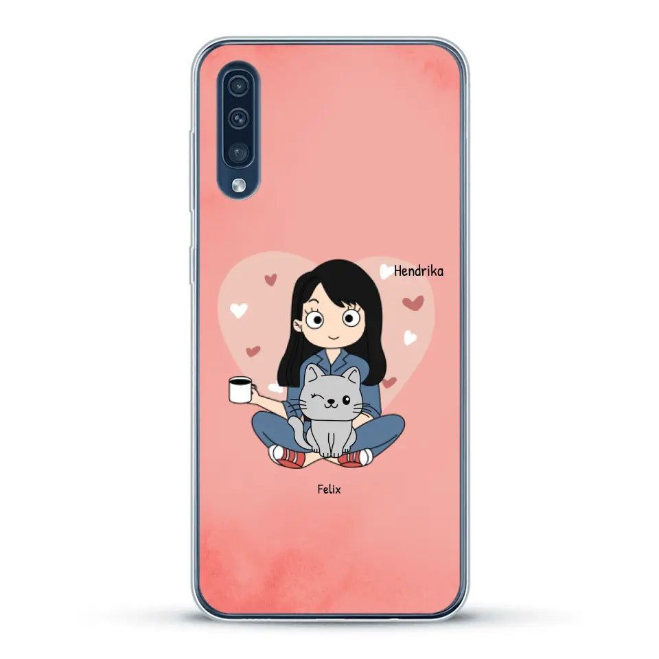 Cartoon katten mama - Gepersonaliseerd telefoonhoesje