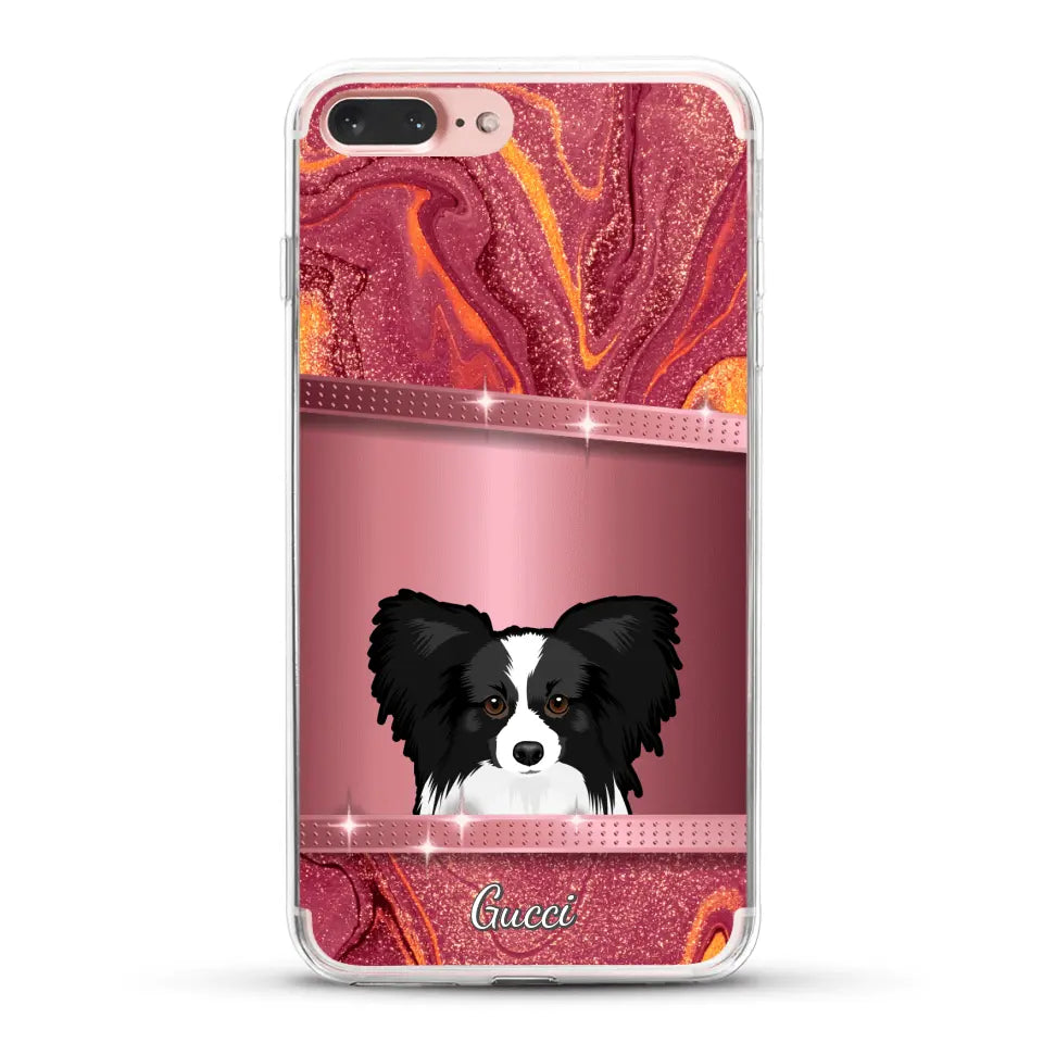 Spionerende Honden glitter - Gepersonaliseerd telefoonhoesje
