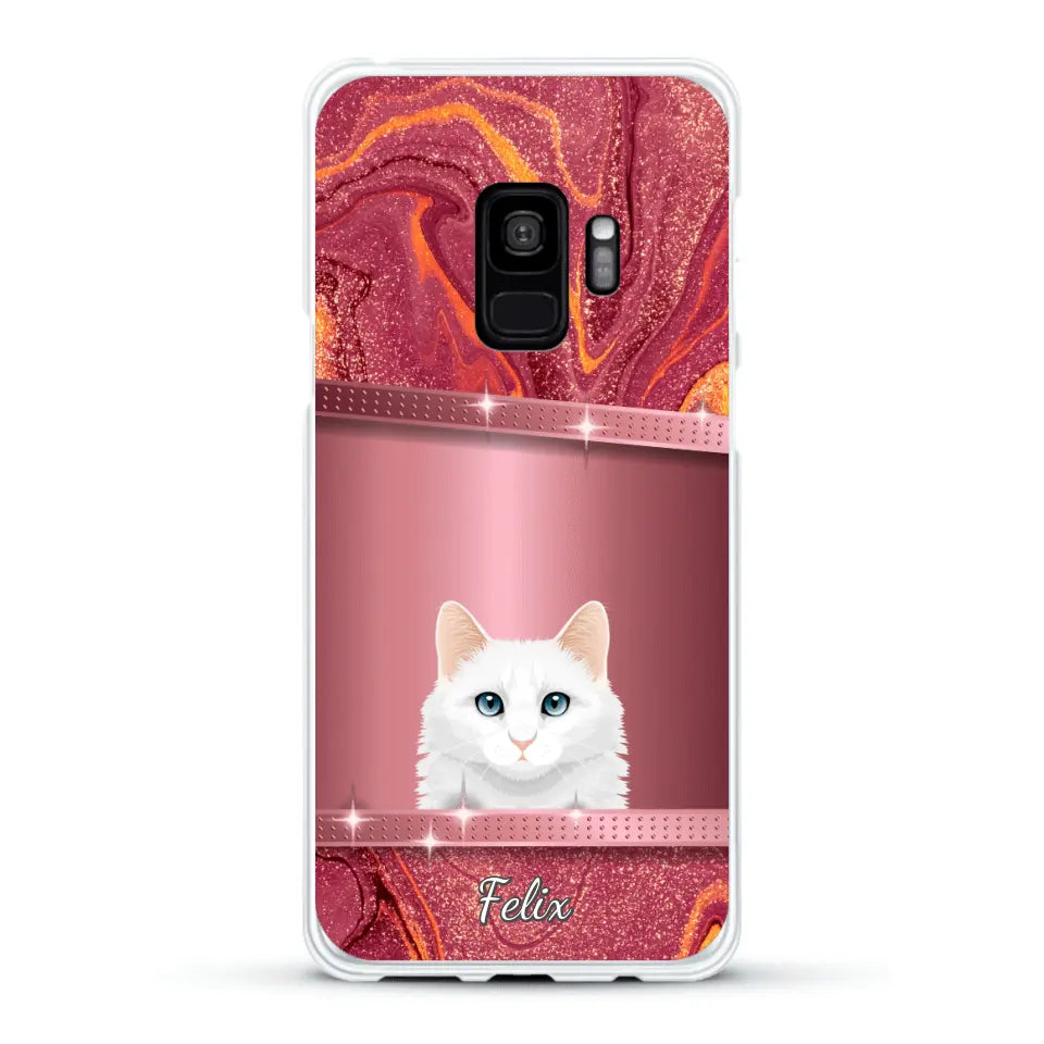 Spionerende katten glitter - Gepersonaliseerd telefoonhoesje