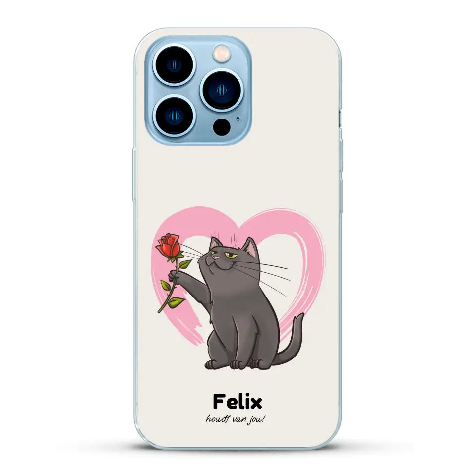 Jouw kat houdt van jou - Gepersonaliseerd telefoonhoesje
