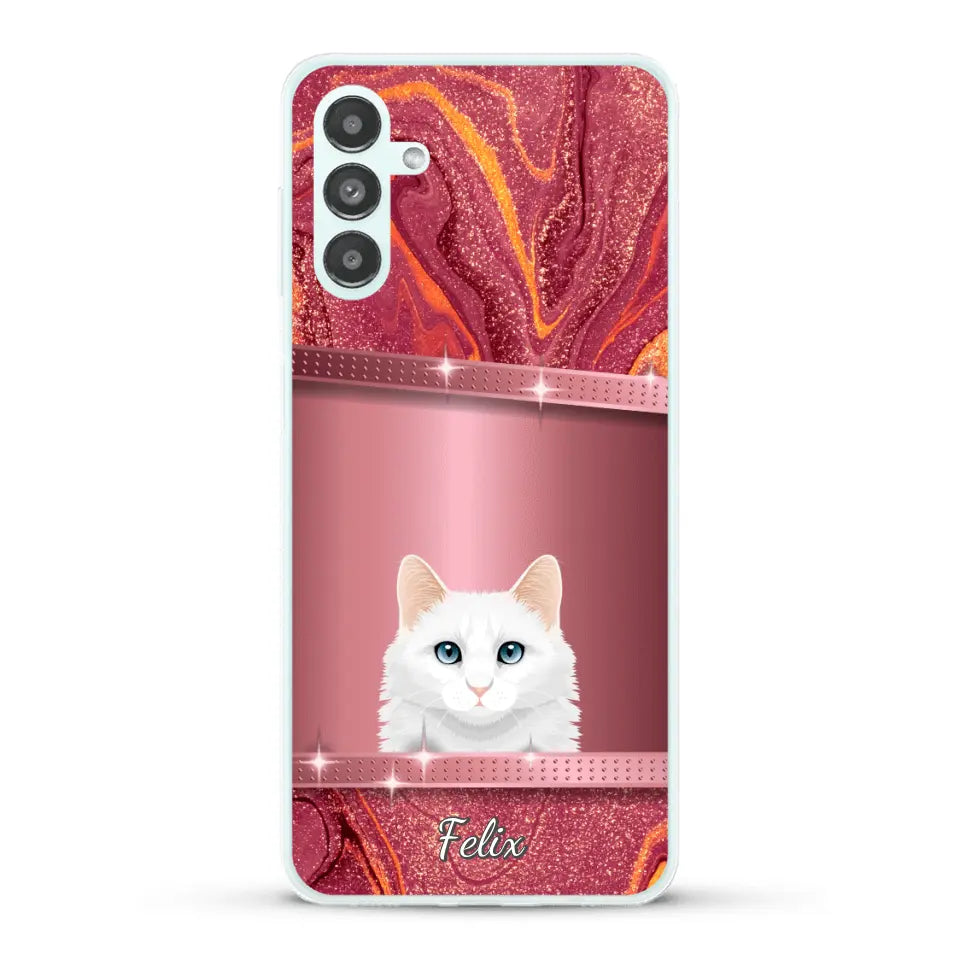 Spionerende katten glitter - Gepersonaliseerd telefoonhoesje