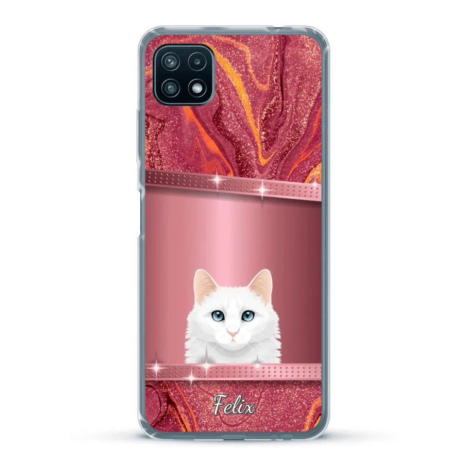 Spionerende katten glitter - Gepersonaliseerd telefoonhoesje