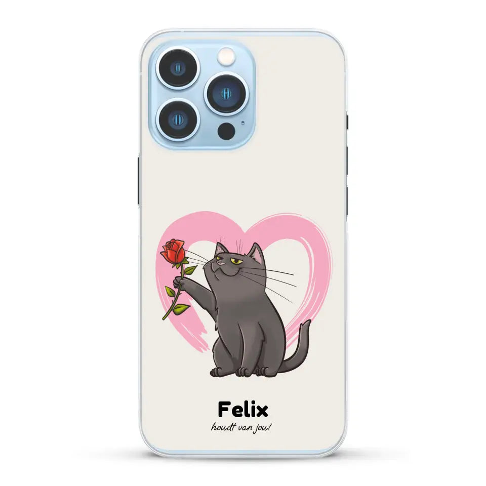 Jouw kat houdt van jou - Gepersonaliseerd telefoonhoesje