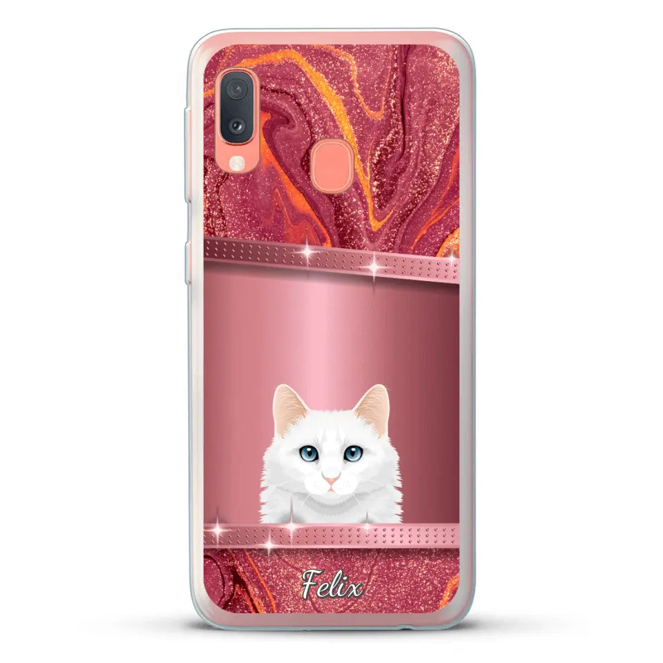 Spionerende katten glitter - Gepersonaliseerd telefoonhoesje