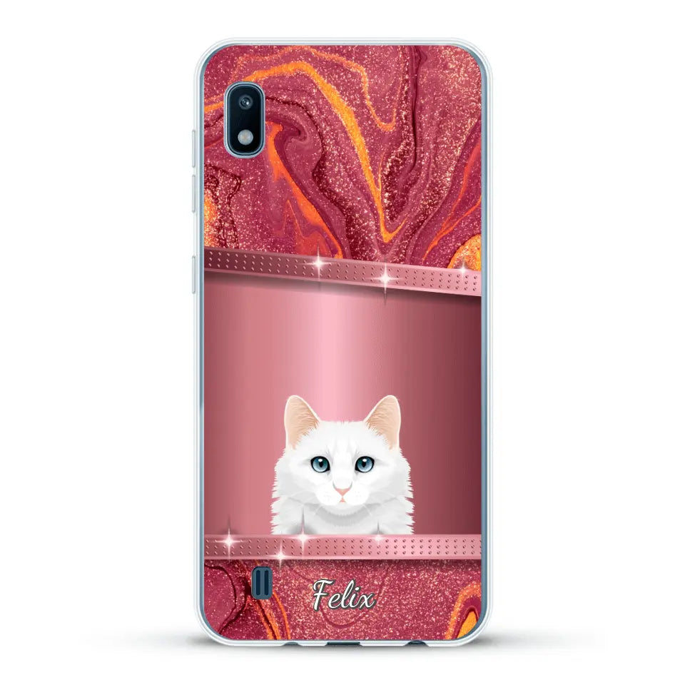 Spionerende katten glitter - Gepersonaliseerd telefoonhoesje