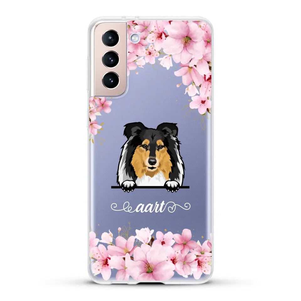 Bloemen Honden - Gepersonaliseerd telefoonhoesje