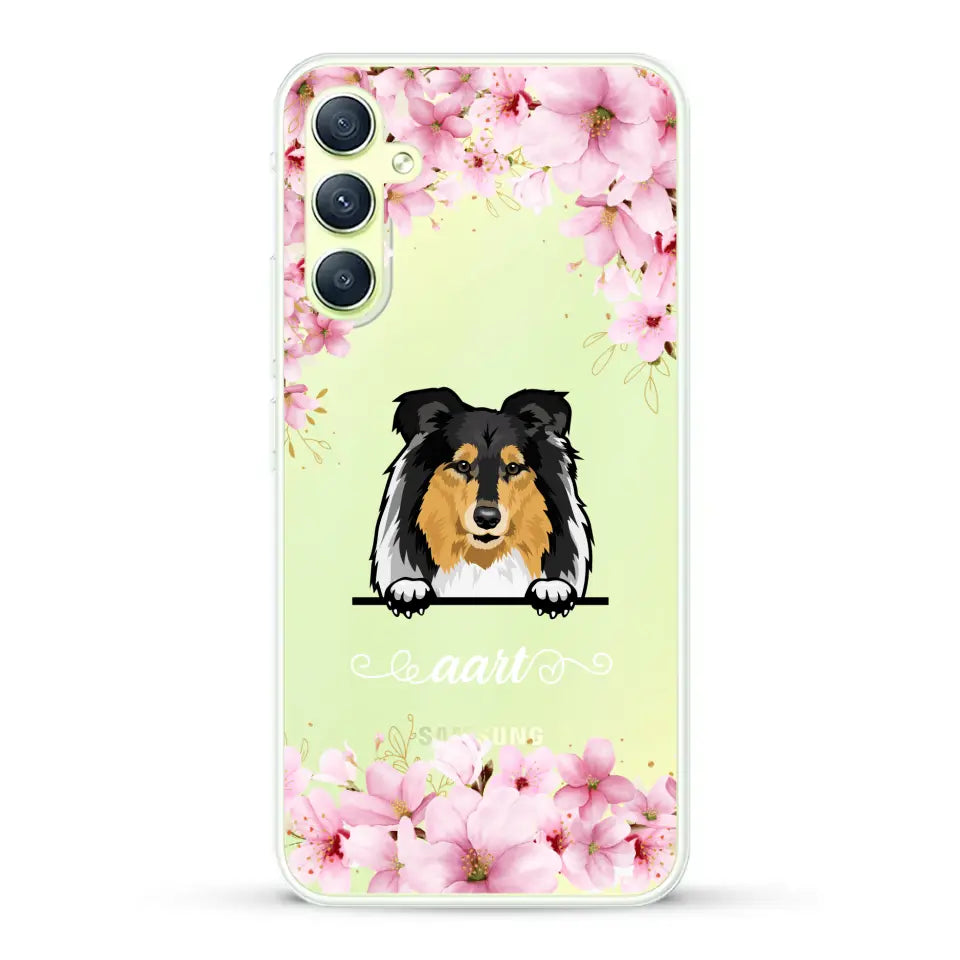 Bloemen Honden - Gepersonaliseerd telefoonhoesje