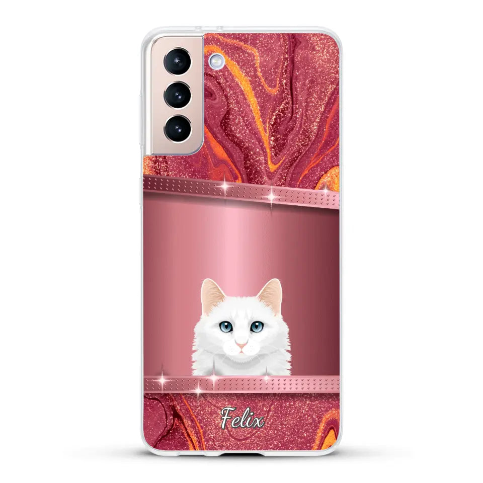 Spionerende katten glitter - Gepersonaliseerd telefoonhoesje