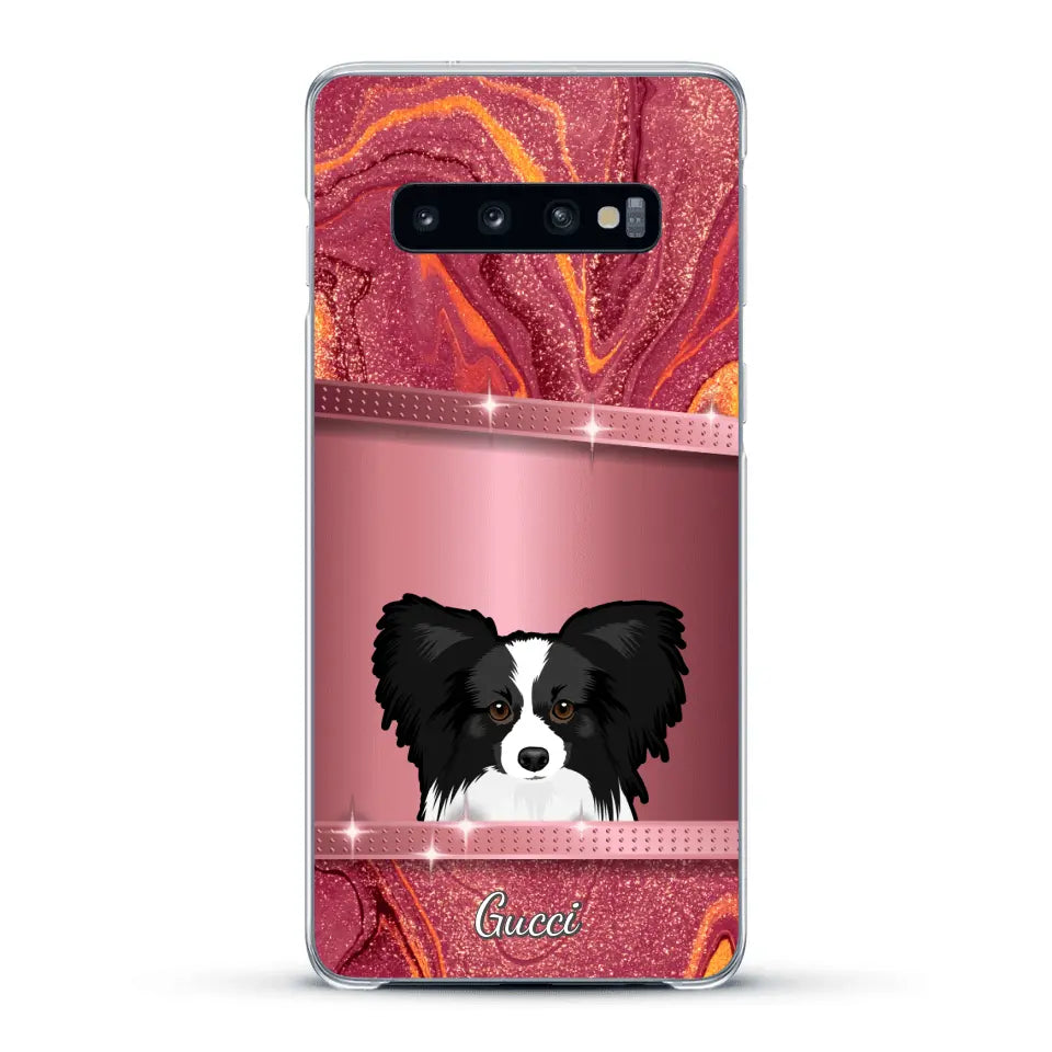 Spionerende Honden glitter - Gepersonaliseerd telefoonhoesje