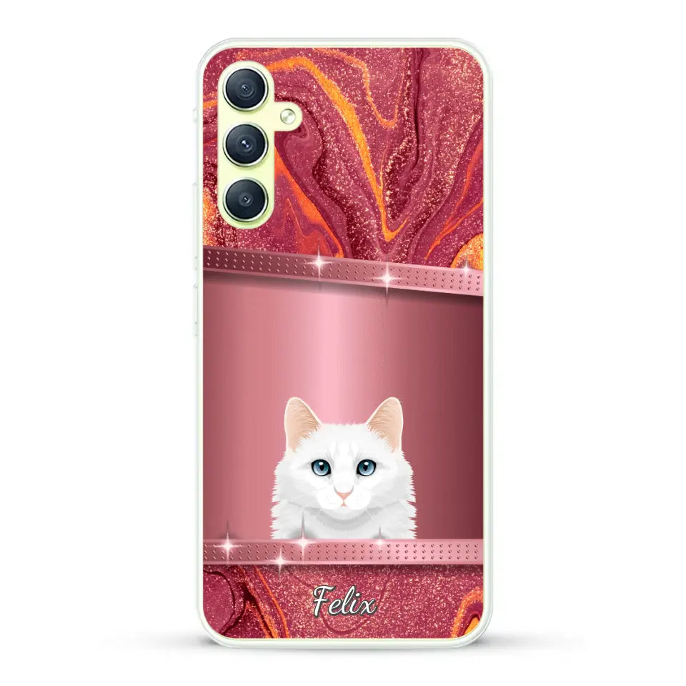 Spionerende katten glitter - Gepersonaliseerd telefoonhoesje