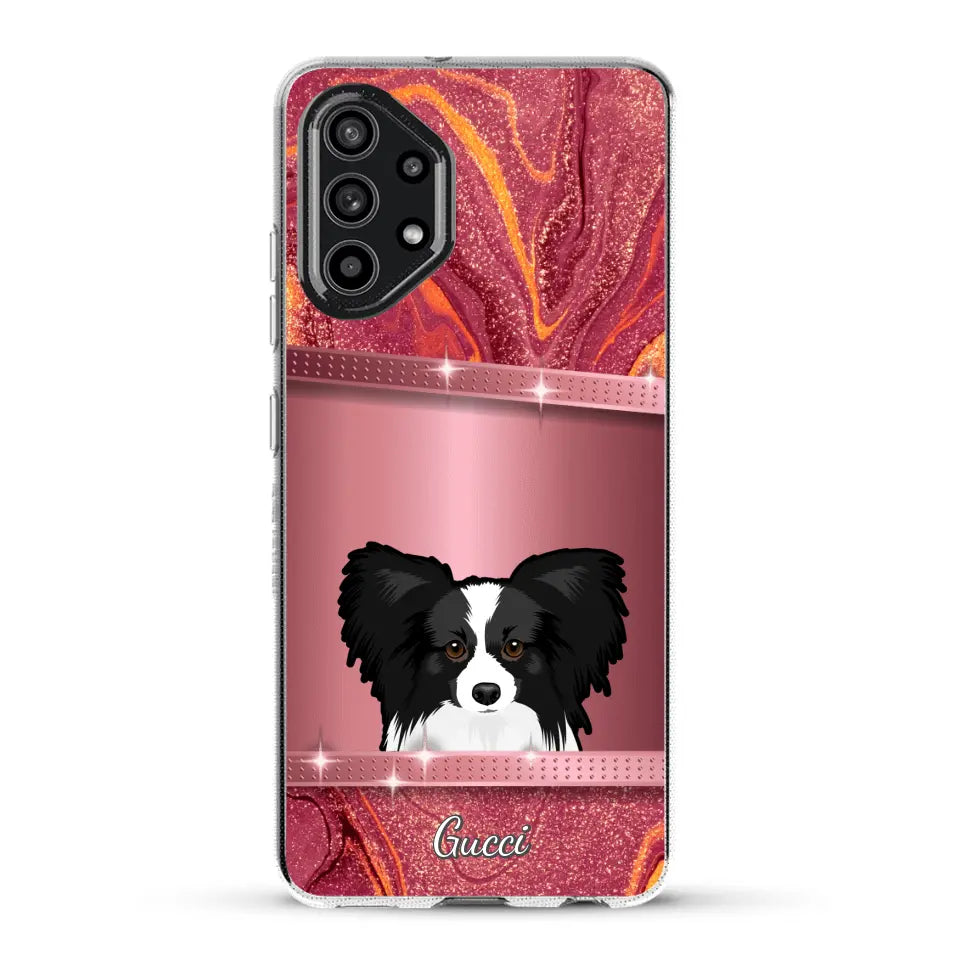 Spionerende Honden glitter - Gepersonaliseerd telefoonhoesje