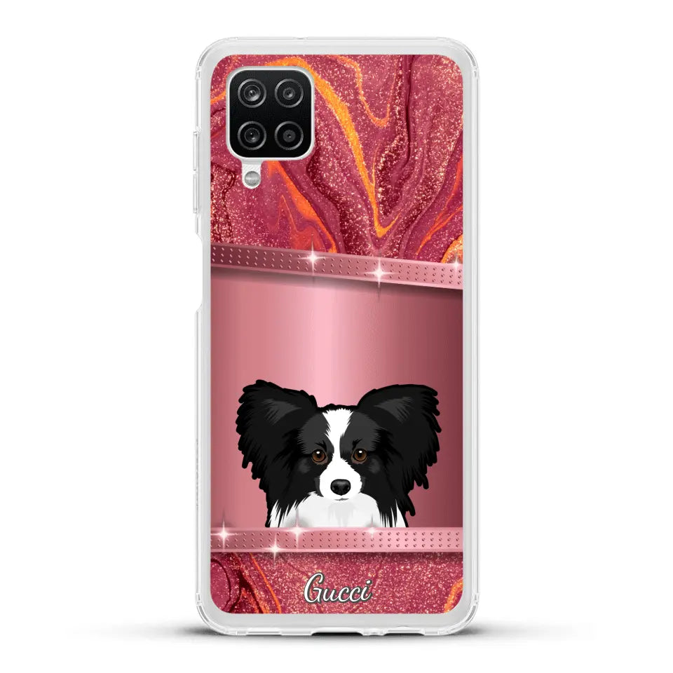 Spionerende Honden glitter - Gepersonaliseerd telefoonhoesje