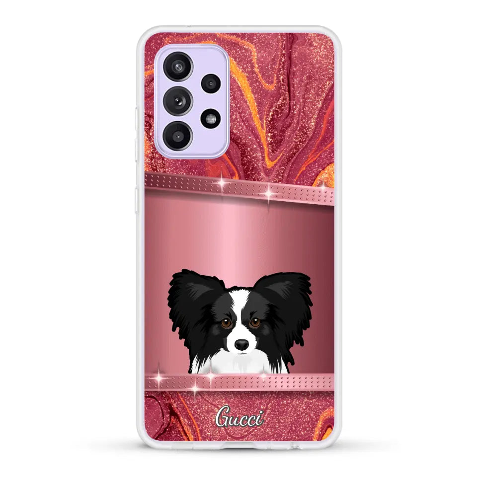 Spionerende Honden glitter - Gepersonaliseerd telefoonhoesje