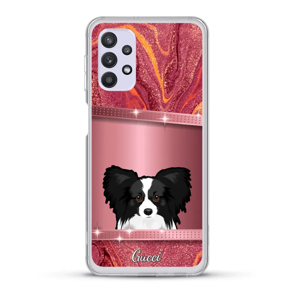 Spionerende Honden glitter - Gepersonaliseerd telefoonhoesje