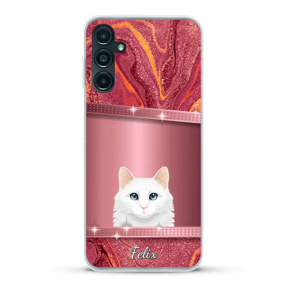 Spionerende katten glitter - Gepersonaliseerd telefoonhoesje