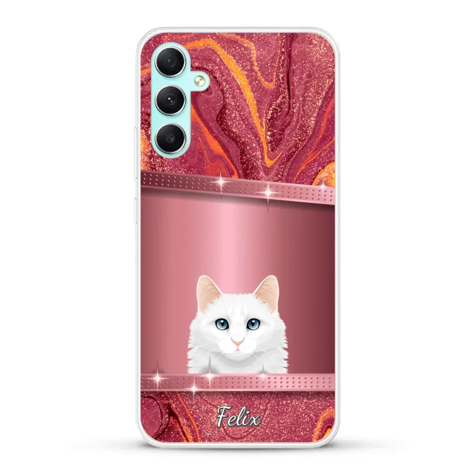 Spionerende katten glitter - Gepersonaliseerd telefoonhoesje