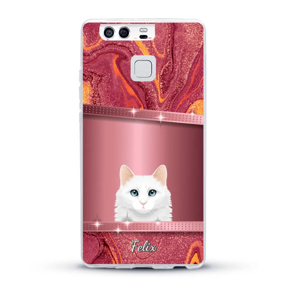 Spionerende katten glitter - Gepersonaliseerd telefoonhoesje