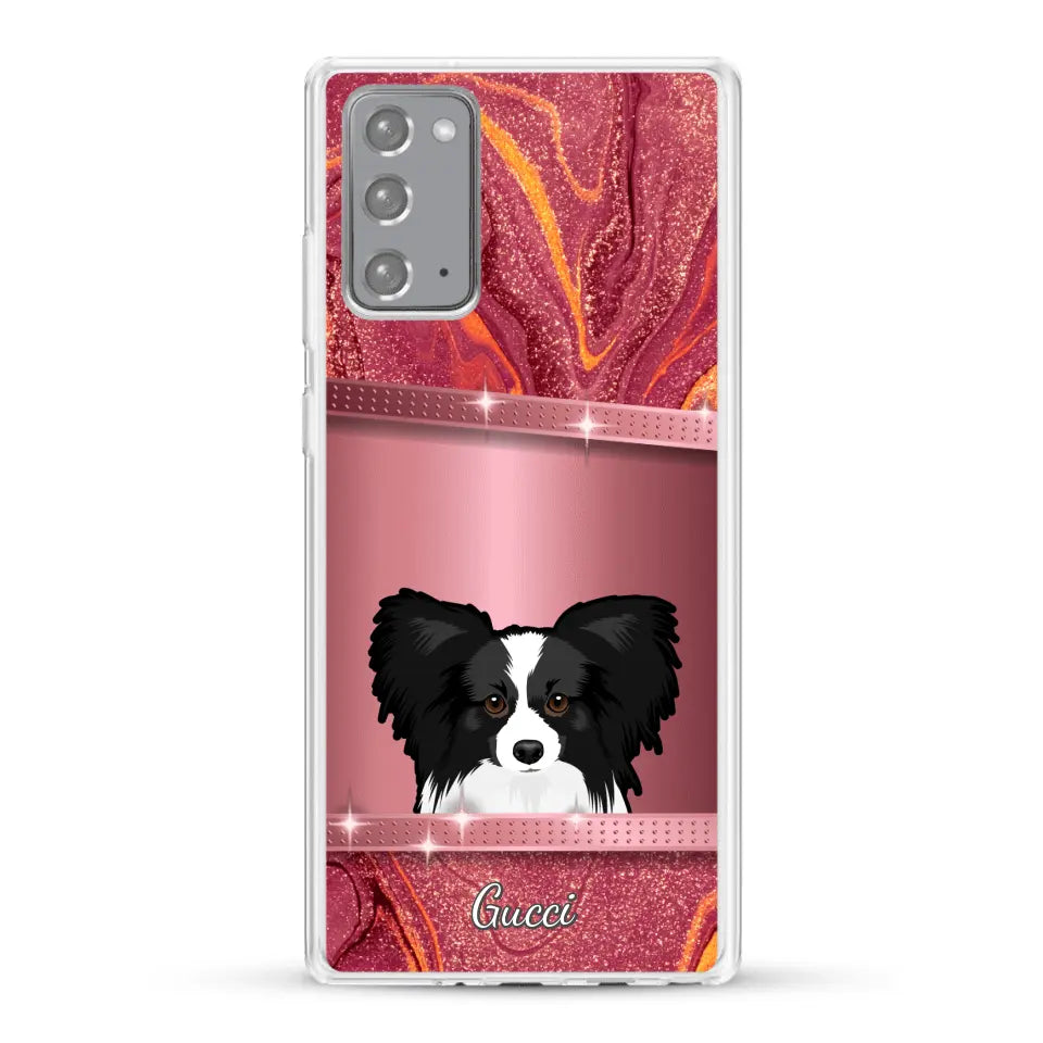 Spionerende Honden glitter - Gepersonaliseerd telefoonhoesje