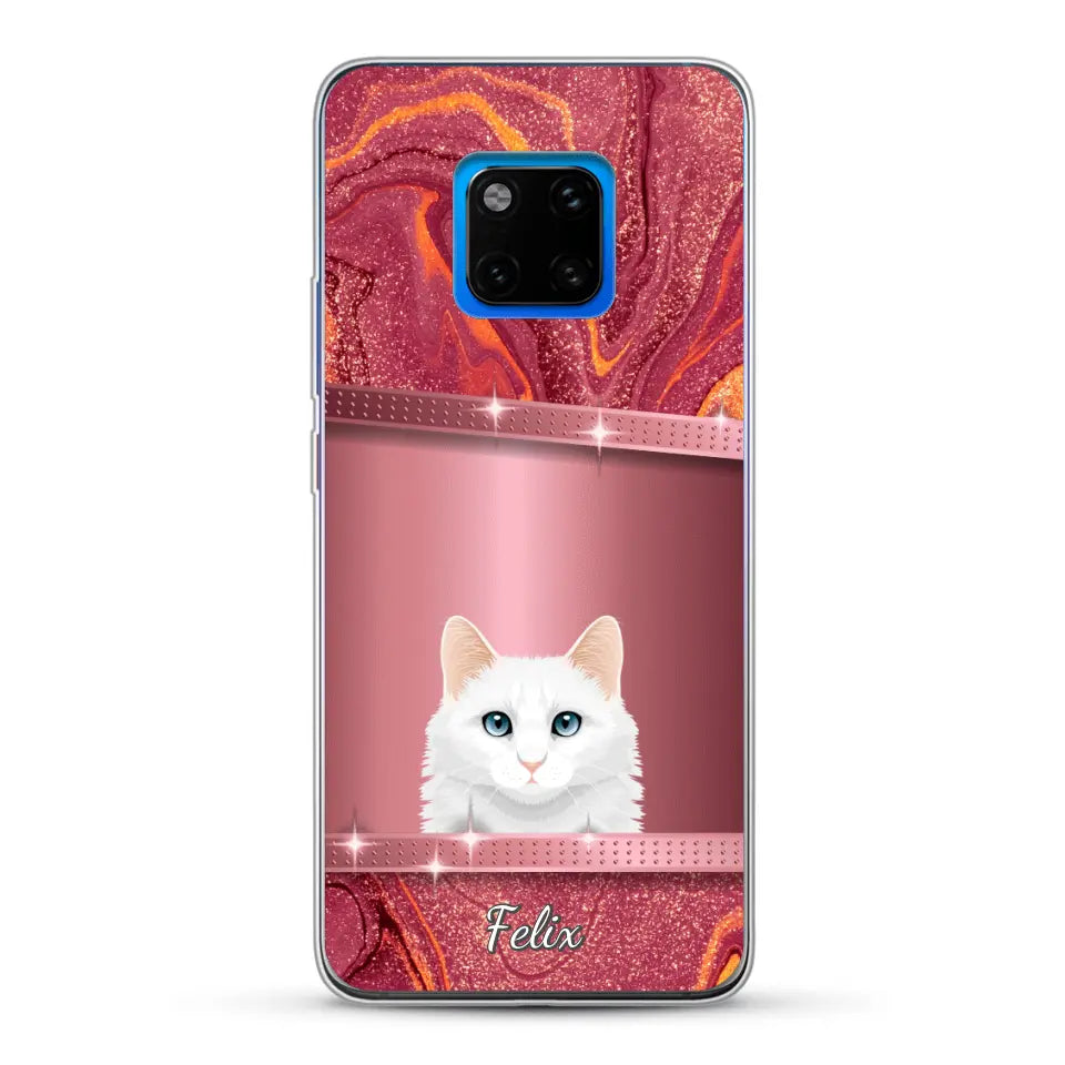 Spionerende katten glitter - Gepersonaliseerd telefoonhoesje