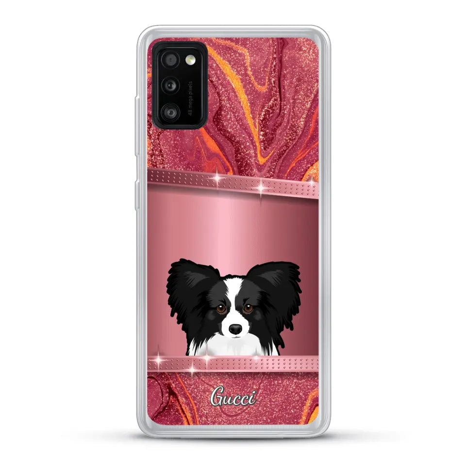 Spionerende Honden glitter - Gepersonaliseerd telefoonhoesje