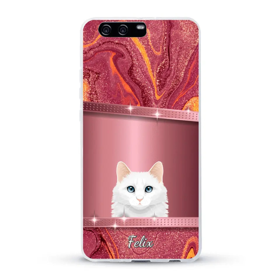 Spionerende katten glitter - Gepersonaliseerd telefoonhoesje