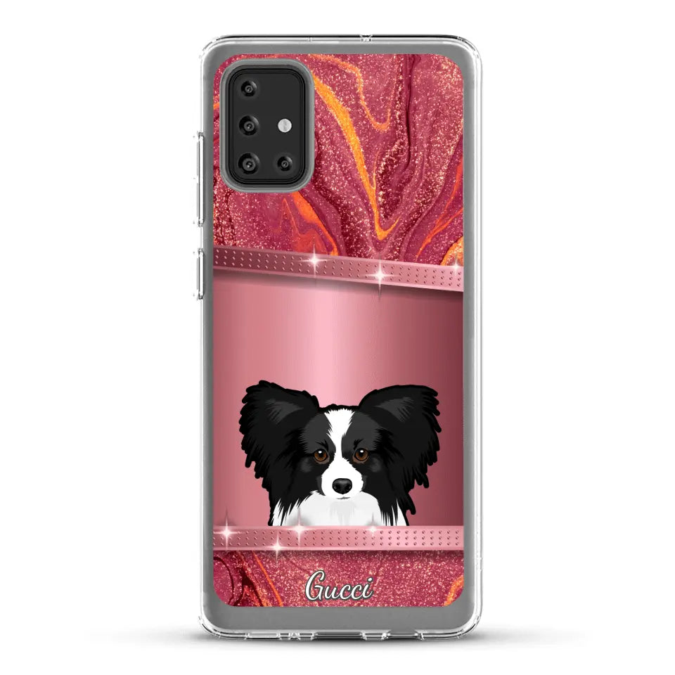 Spionerende Honden glitter - Gepersonaliseerd telefoonhoesje