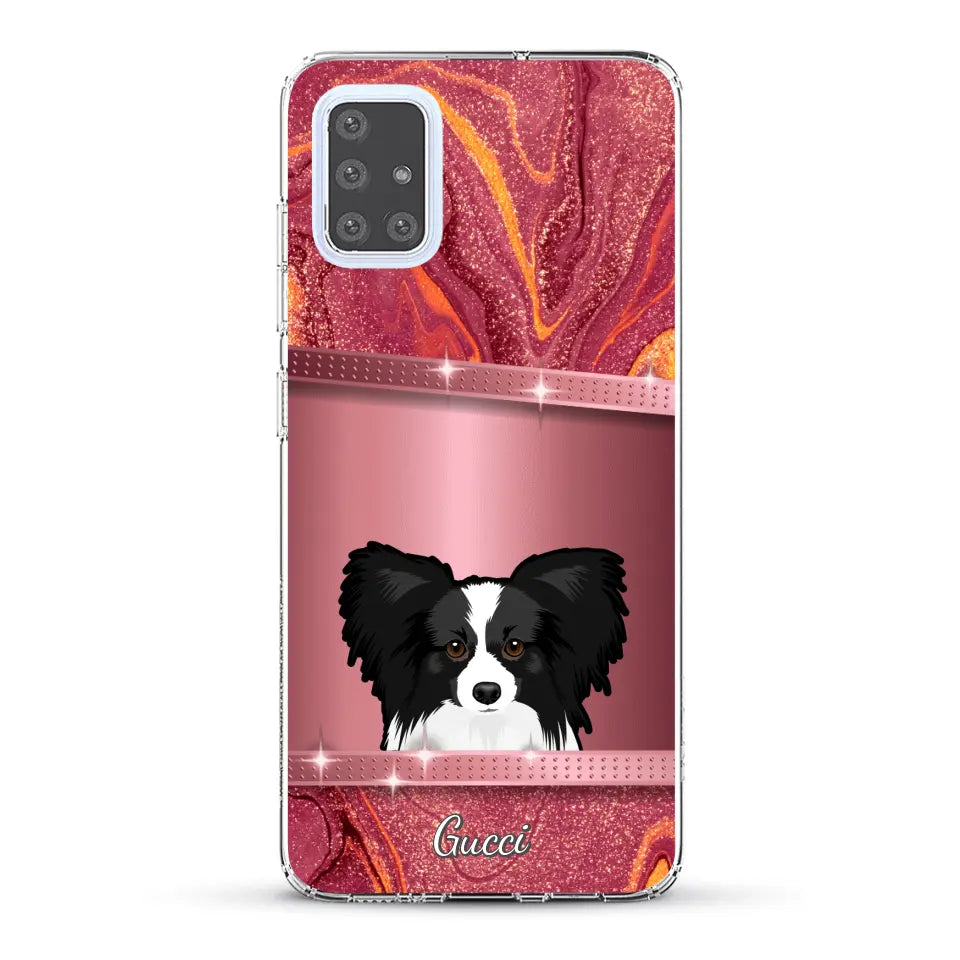 Spionerende Honden glitter - Gepersonaliseerd telefoonhoesje