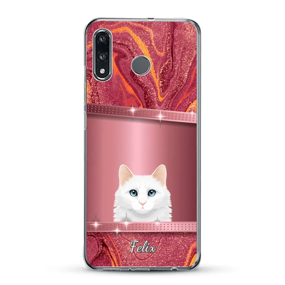 Spionerende katten glitter - Gepersonaliseerd telefoonhoesje