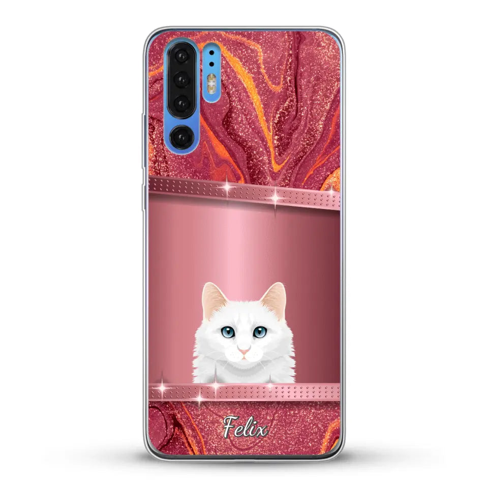 Spionerende katten glitter - Gepersonaliseerd telefoonhoesje