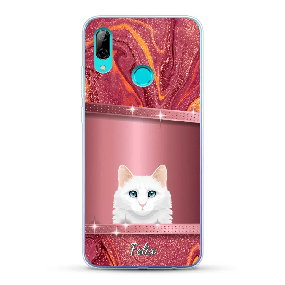 Spionerende katten glitter - Gepersonaliseerd telefoonhoesje