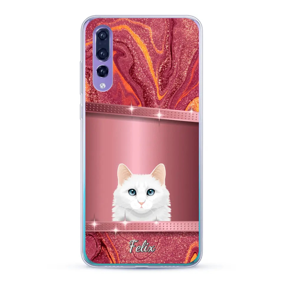 Spionerende katten glitter - Gepersonaliseerd telefoonhoesje