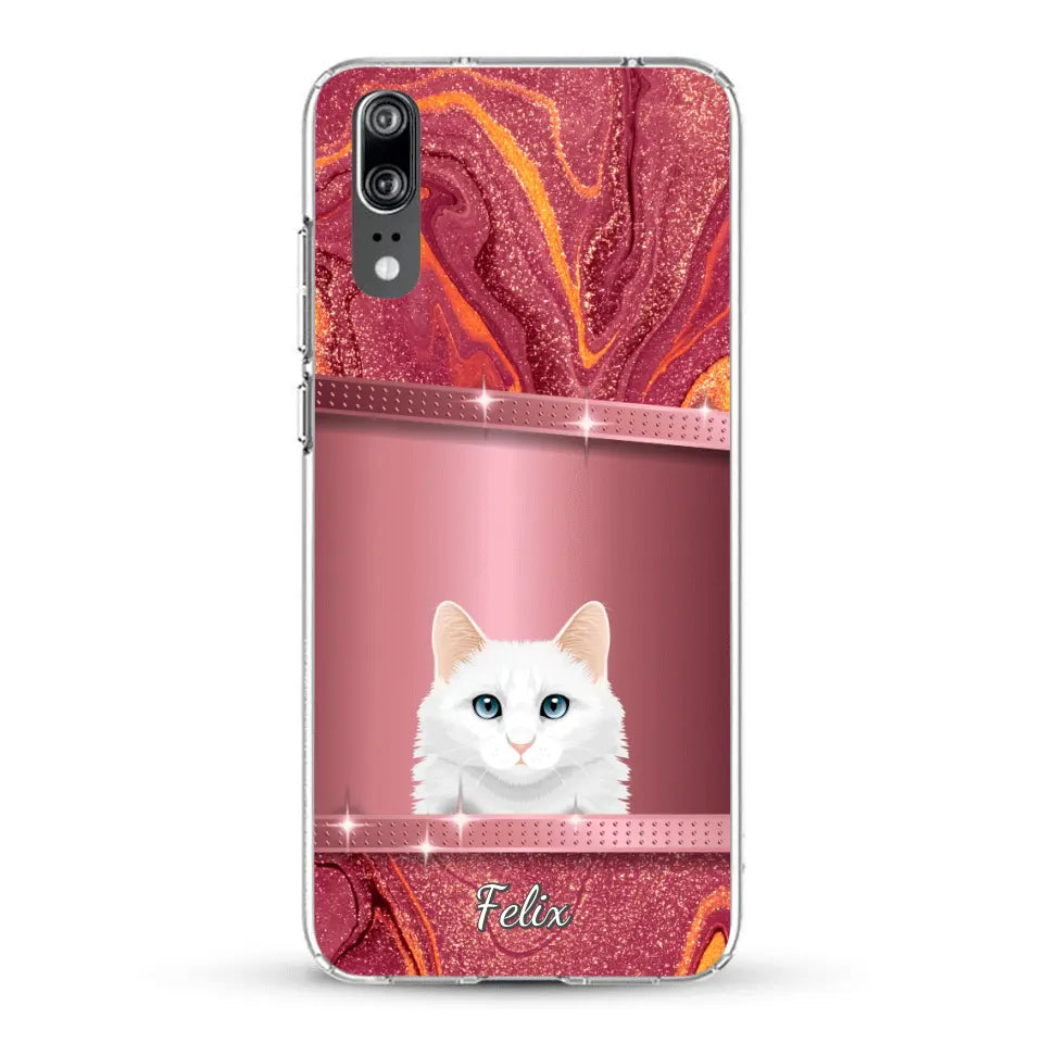 Spionerende katten glitter - Gepersonaliseerd telefoonhoesje