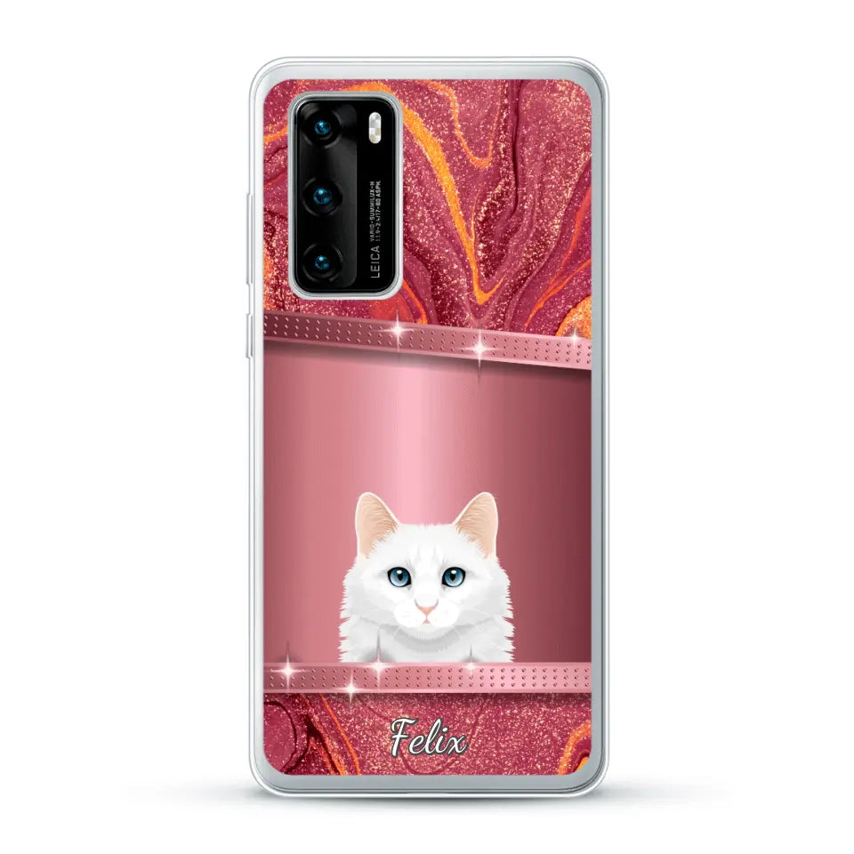 Spionerende katten glitter - Gepersonaliseerd telefoonhoesje