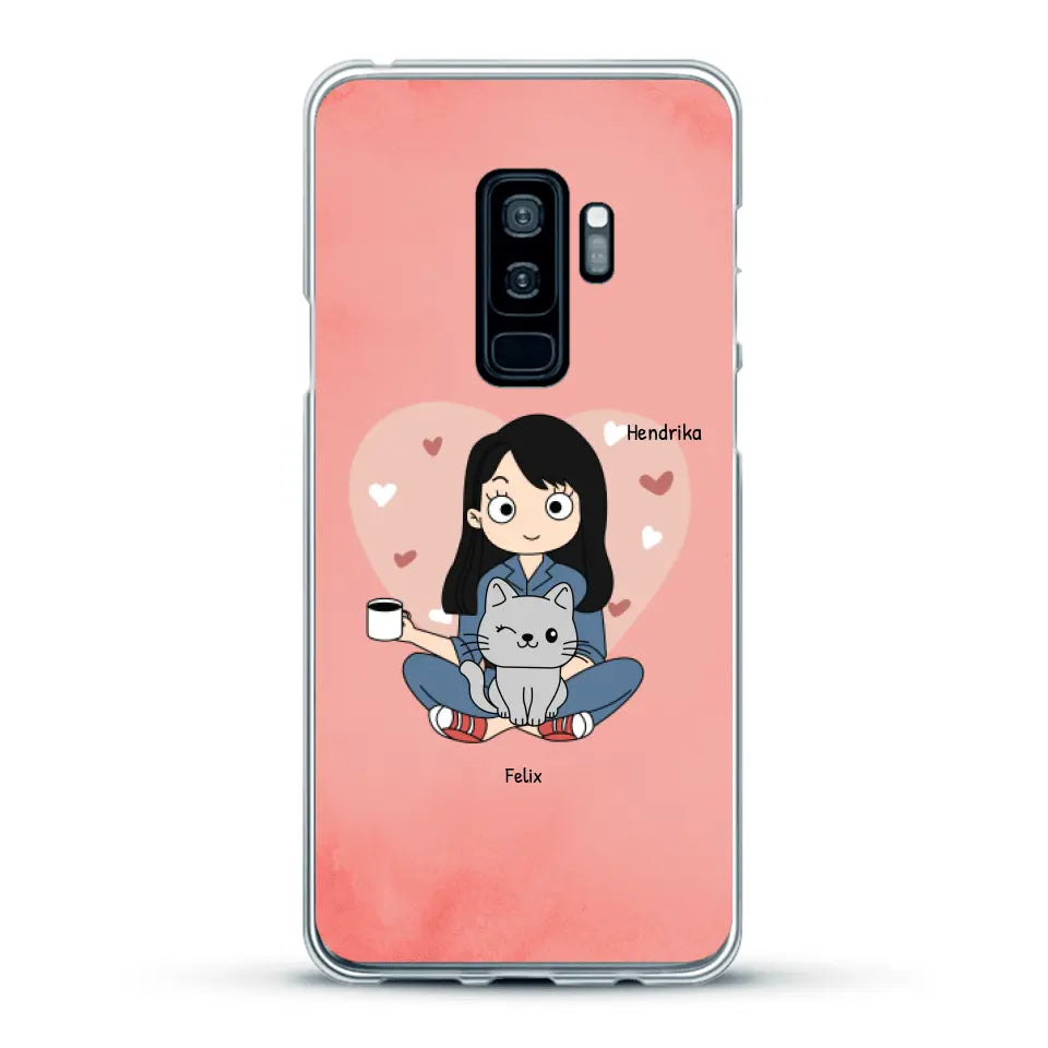 Cartoon katten mama - Gepersonaliseerd telefoonhoesje