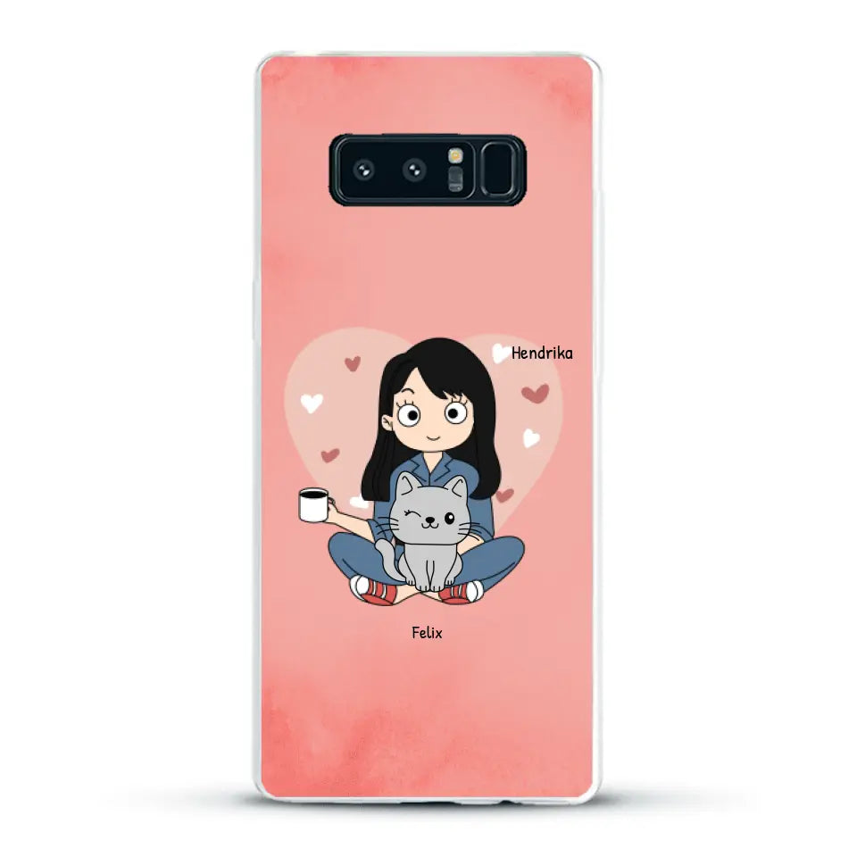 Cartoon katten mama - Gepersonaliseerd telefoonhoesje