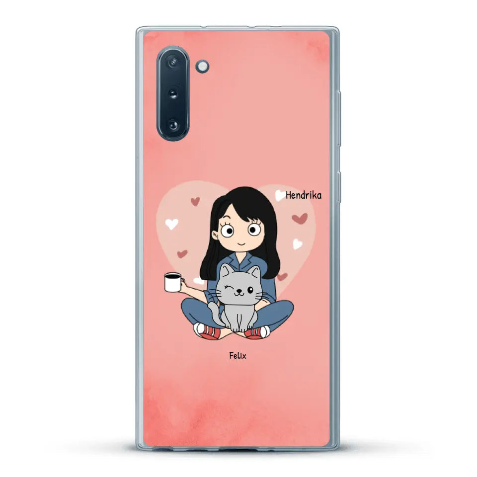 Cartoon katten mama - Gepersonaliseerd telefoonhoesje