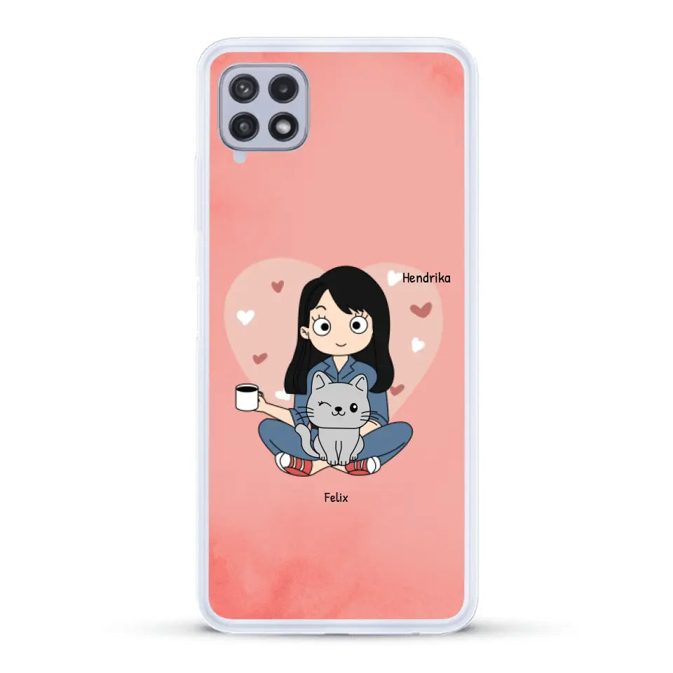 Cartoon katten mama - Gepersonaliseerd telefoonhoesje