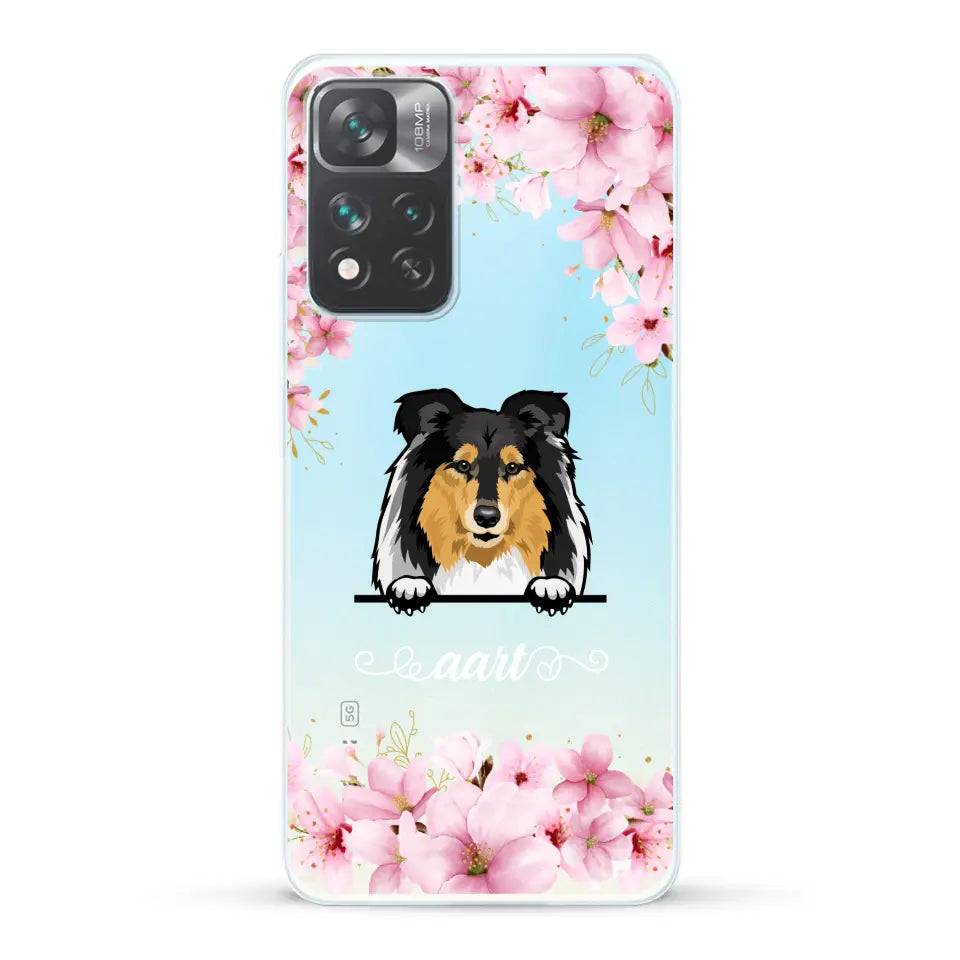 Bloemen Honden - Gepersonaliseerd telefoonhoesje