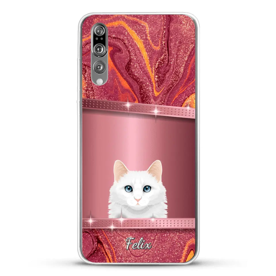 Spionerende katten glitter - Gepersonaliseerd telefoonhoesje