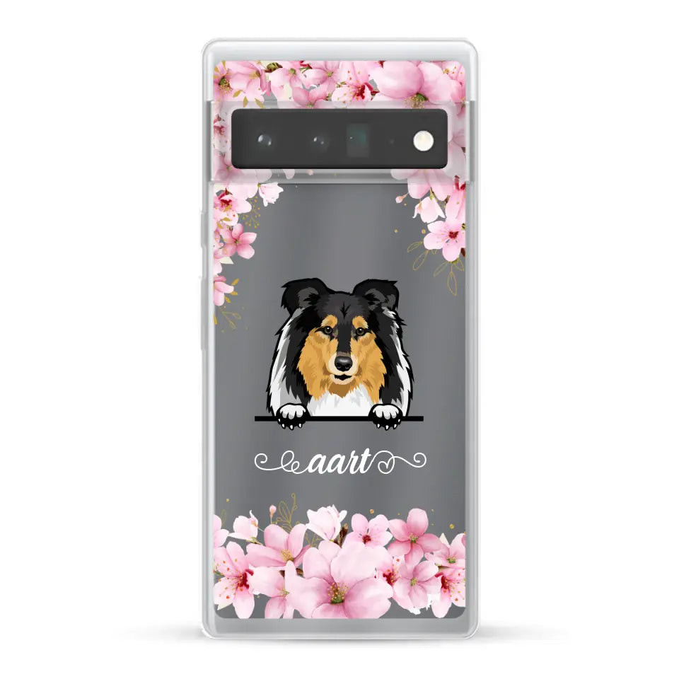 Bloemen Honden - Gepersonaliseerd telefoonhoesje