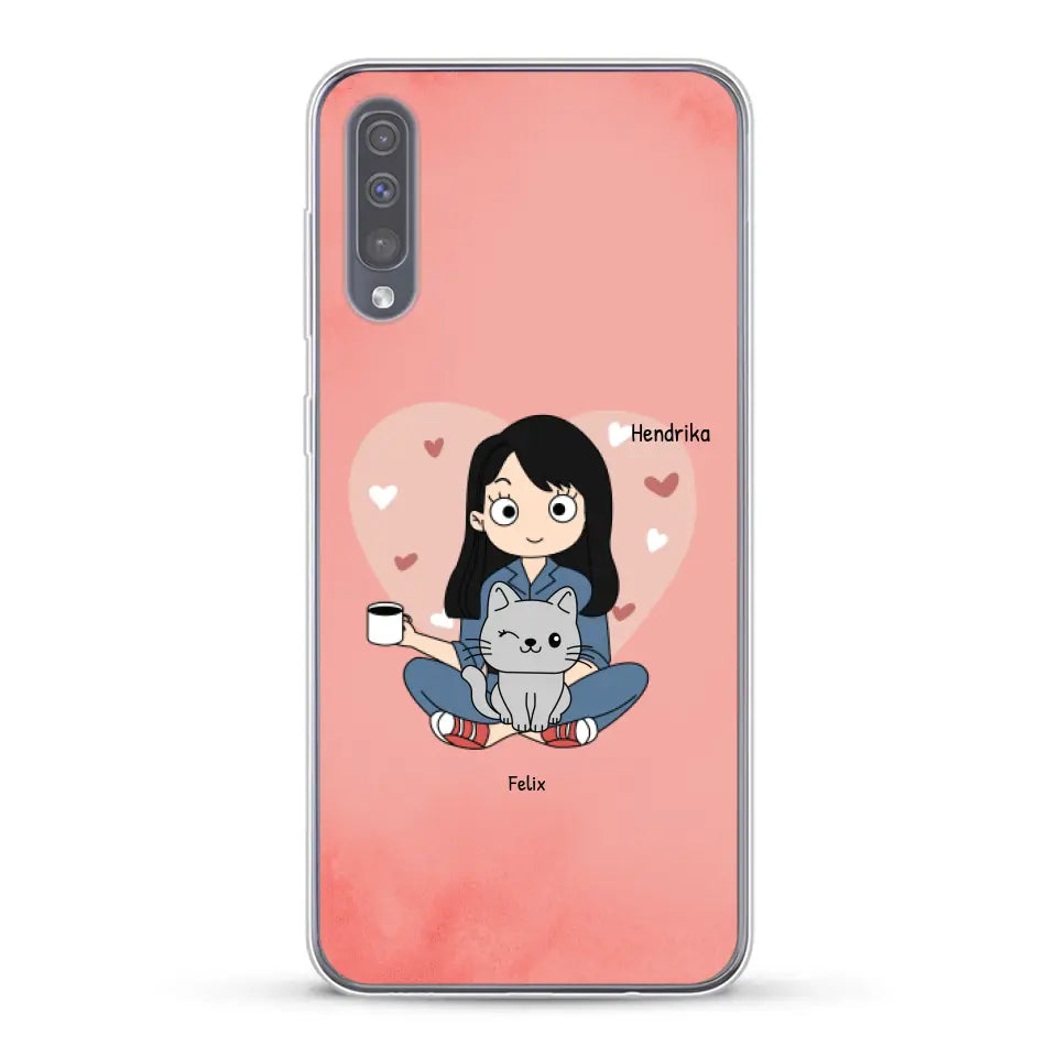 Cartoon katten mama - Gepersonaliseerd telefoonhoesje