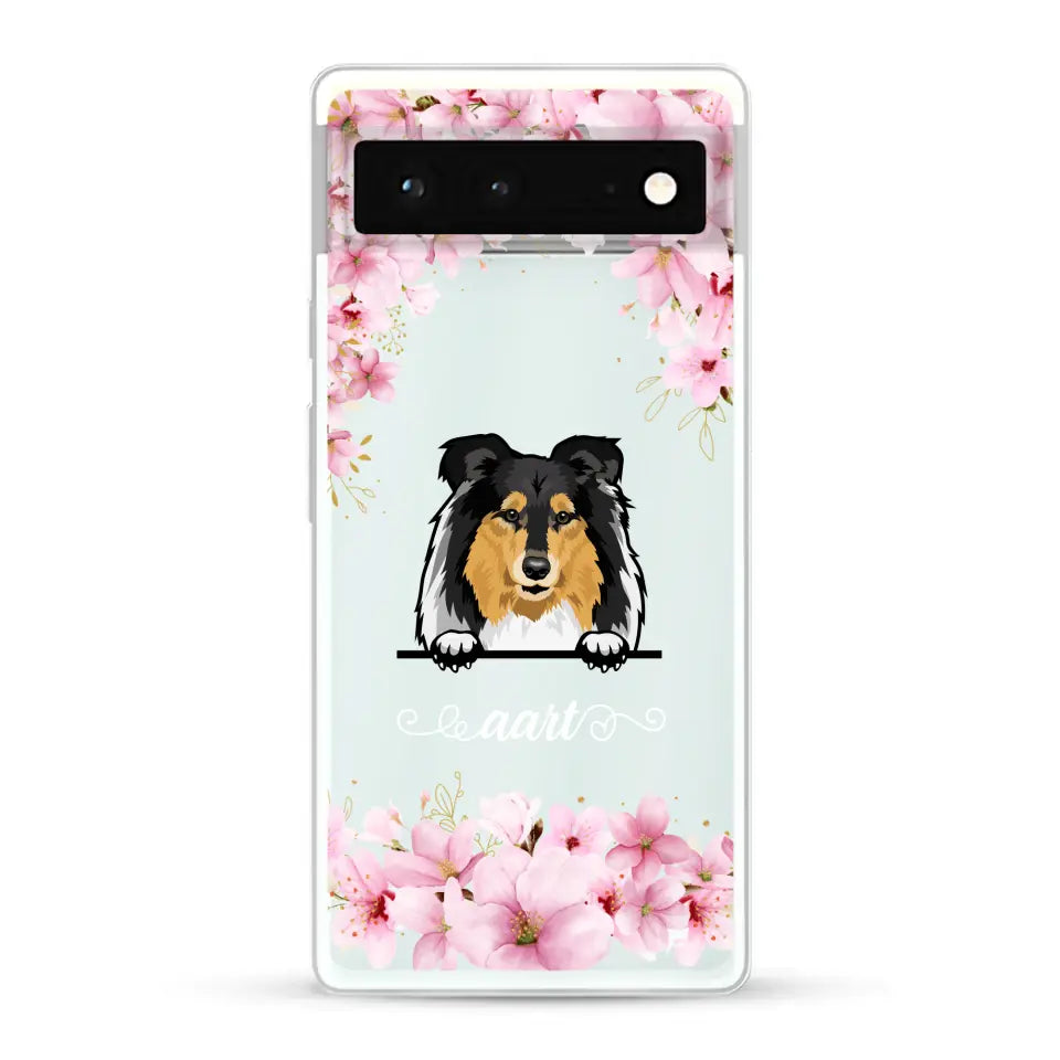 Bloemen Honden - Gepersonaliseerd telefoonhoesje