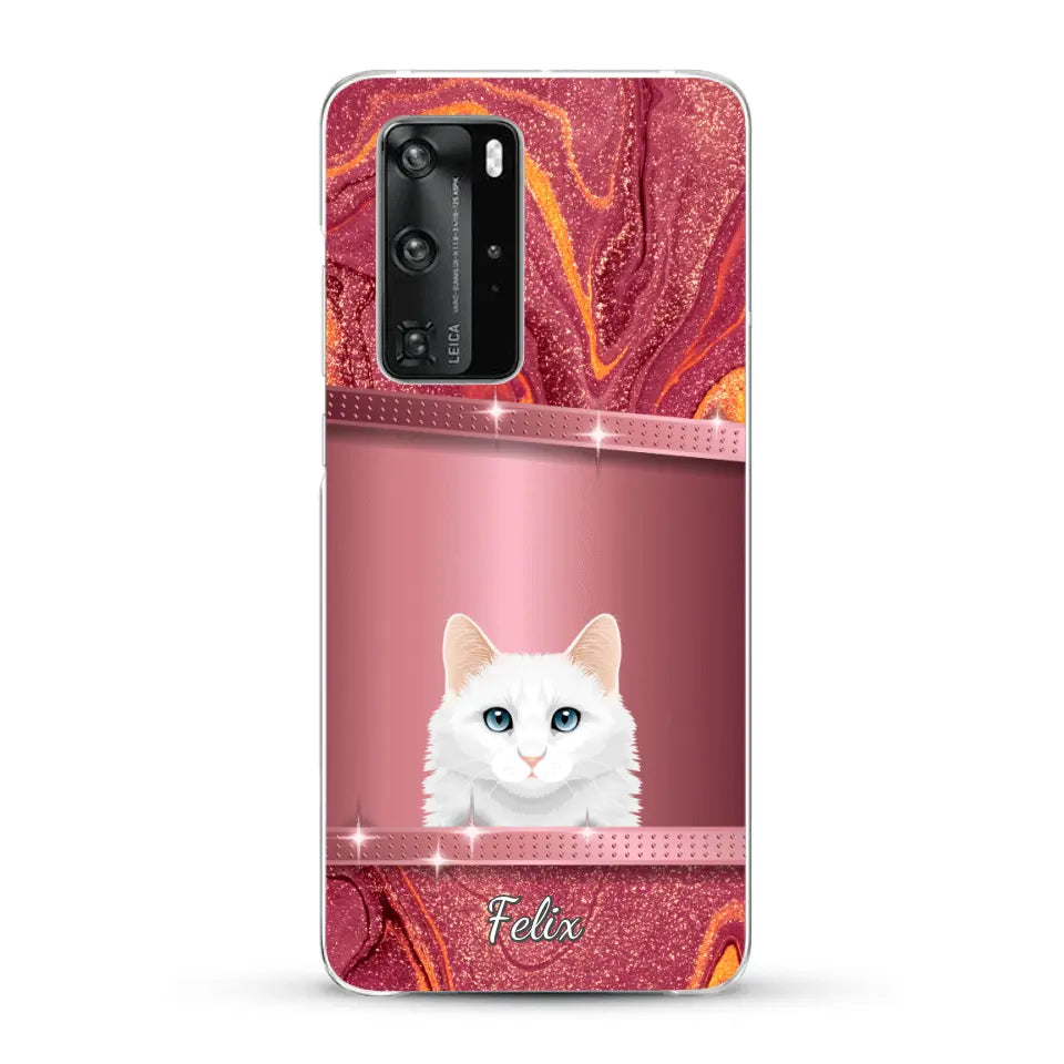 Spionerende katten glitter - Gepersonaliseerd telefoonhoesje