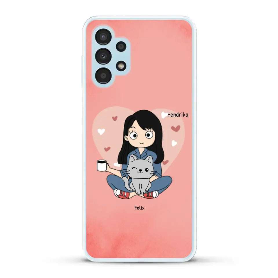 Cartoon katten mama - Gepersonaliseerd telefoonhoesje