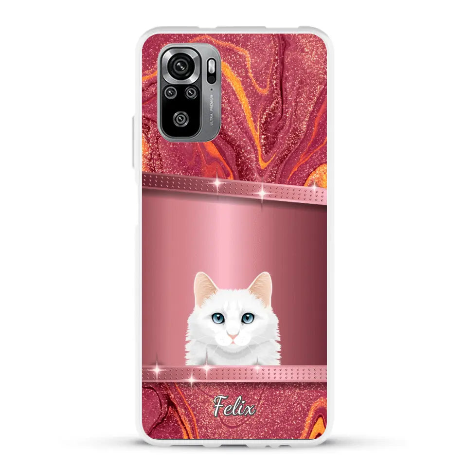 Spionerende katten glitter - Gepersonaliseerd telefoonhoesje