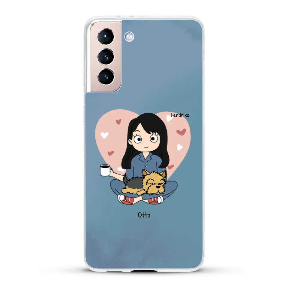 Cartoon honden mama - Gepersonaliseerd telefoonhoesje