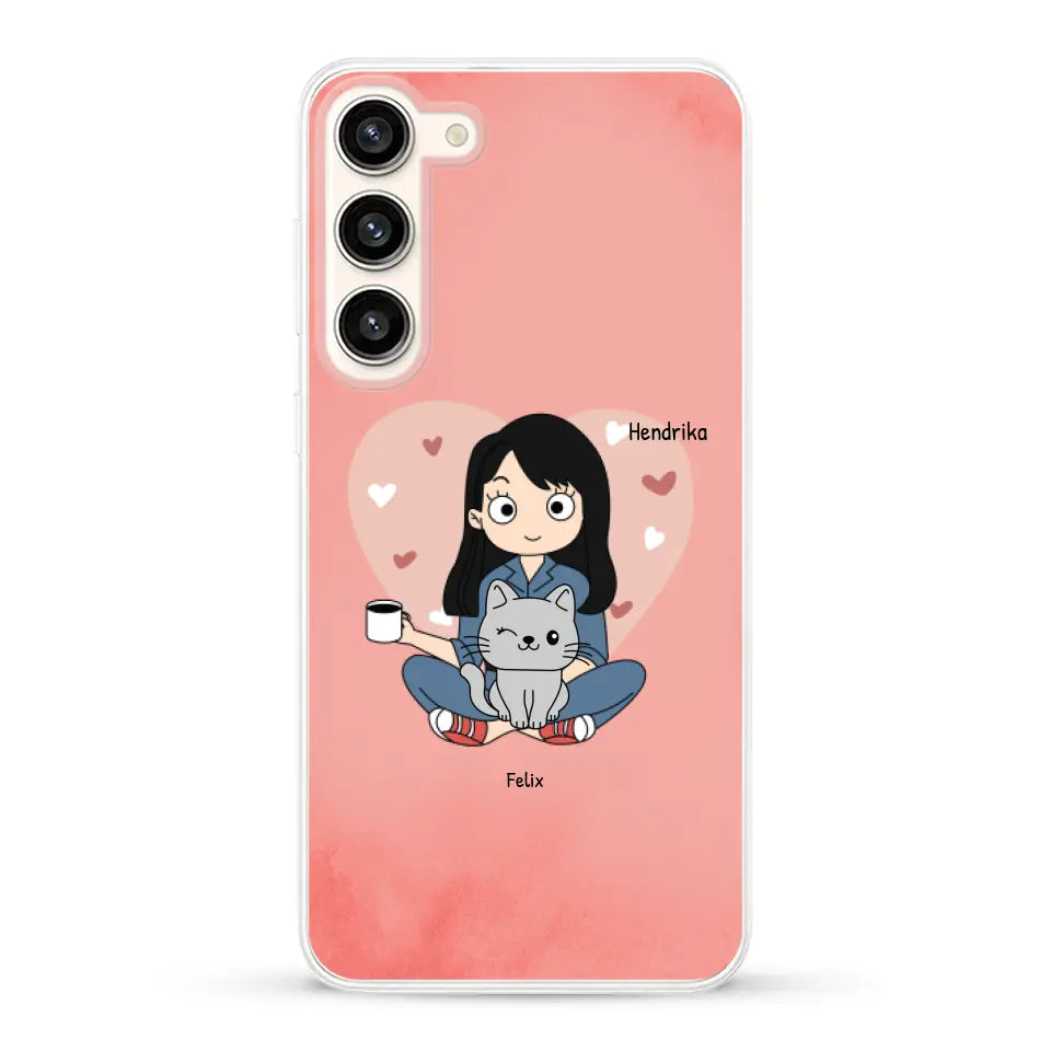 Cartoon katten mama - Gepersonaliseerd telefoonhoesje