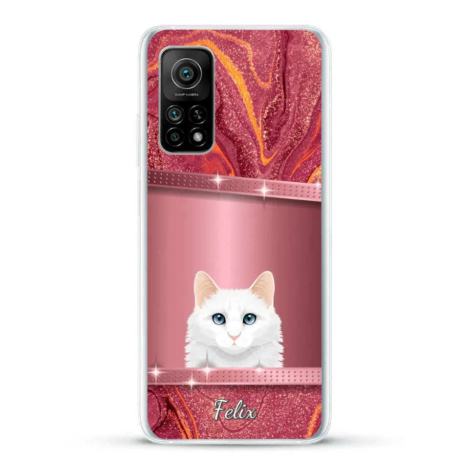 Spionerende katten glitter - Gepersonaliseerd telefoonhoesje