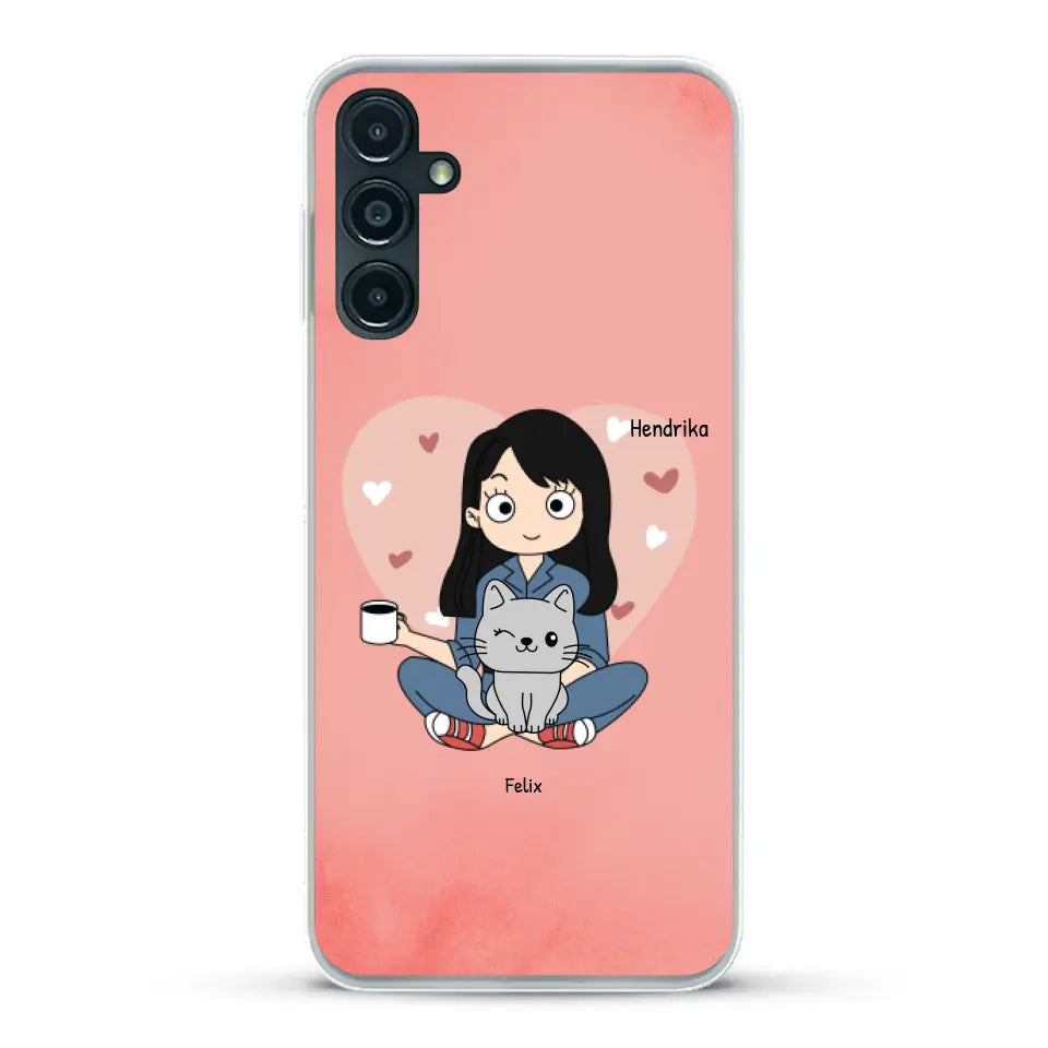 Cartoon katten mama - Gepersonaliseerd telefoonhoesje