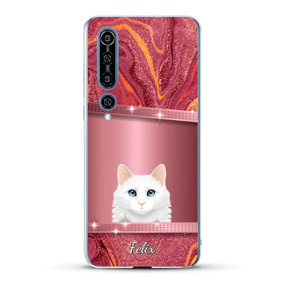 Spionerende katten glitter - Gepersonaliseerd telefoonhoesje